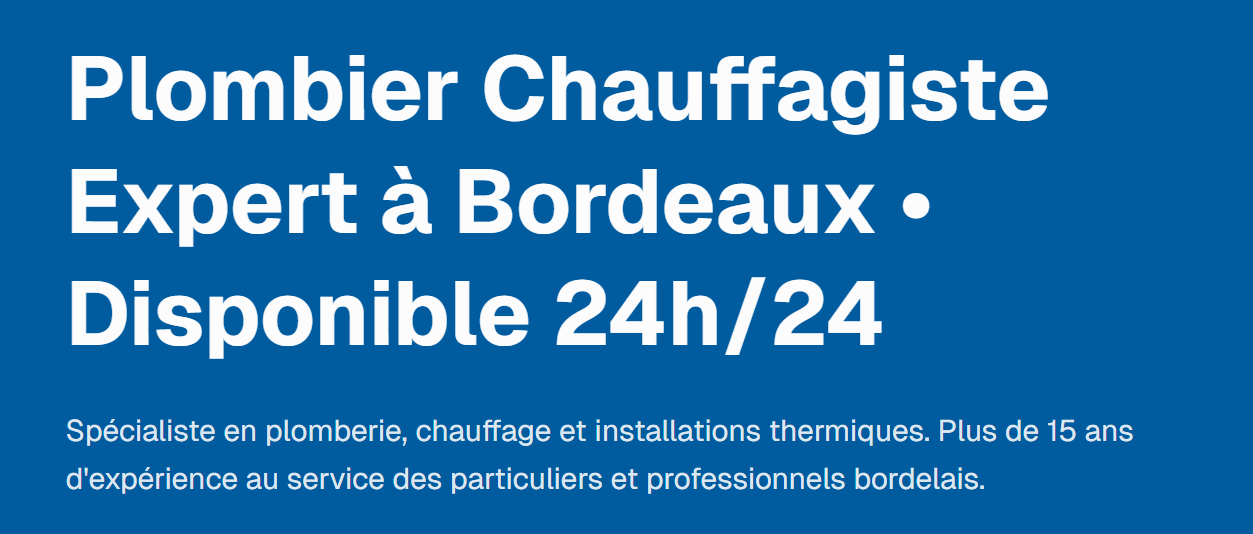 Site vitrine entreprise de plomberie professionnelle
